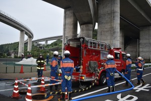 団署合同訓練 機関員操作